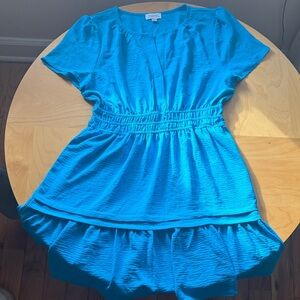 Vibrant Blue Casual Dress for Women